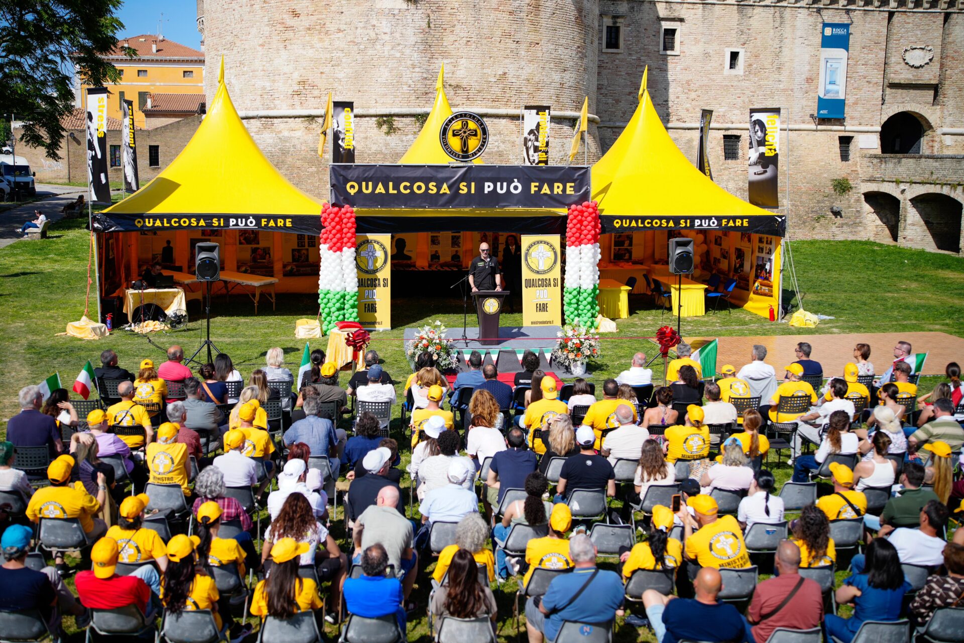 Yellow Tent of Help and Hope Arrives in Senigallia: Scientology Volunteer Ministers Bring Relief, Training and Community Care to Italy Yellow Tent of Help and Hope Arrives in Senigallia: Scientology Volunteer Ministers Bring Relief, Training and Community Care to Italy